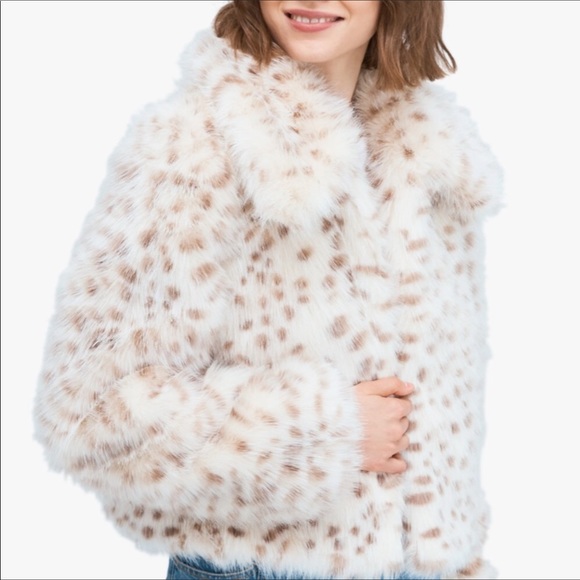 kate spade Jackets & Blazers - kate spade spotted faux fur jacket size xs